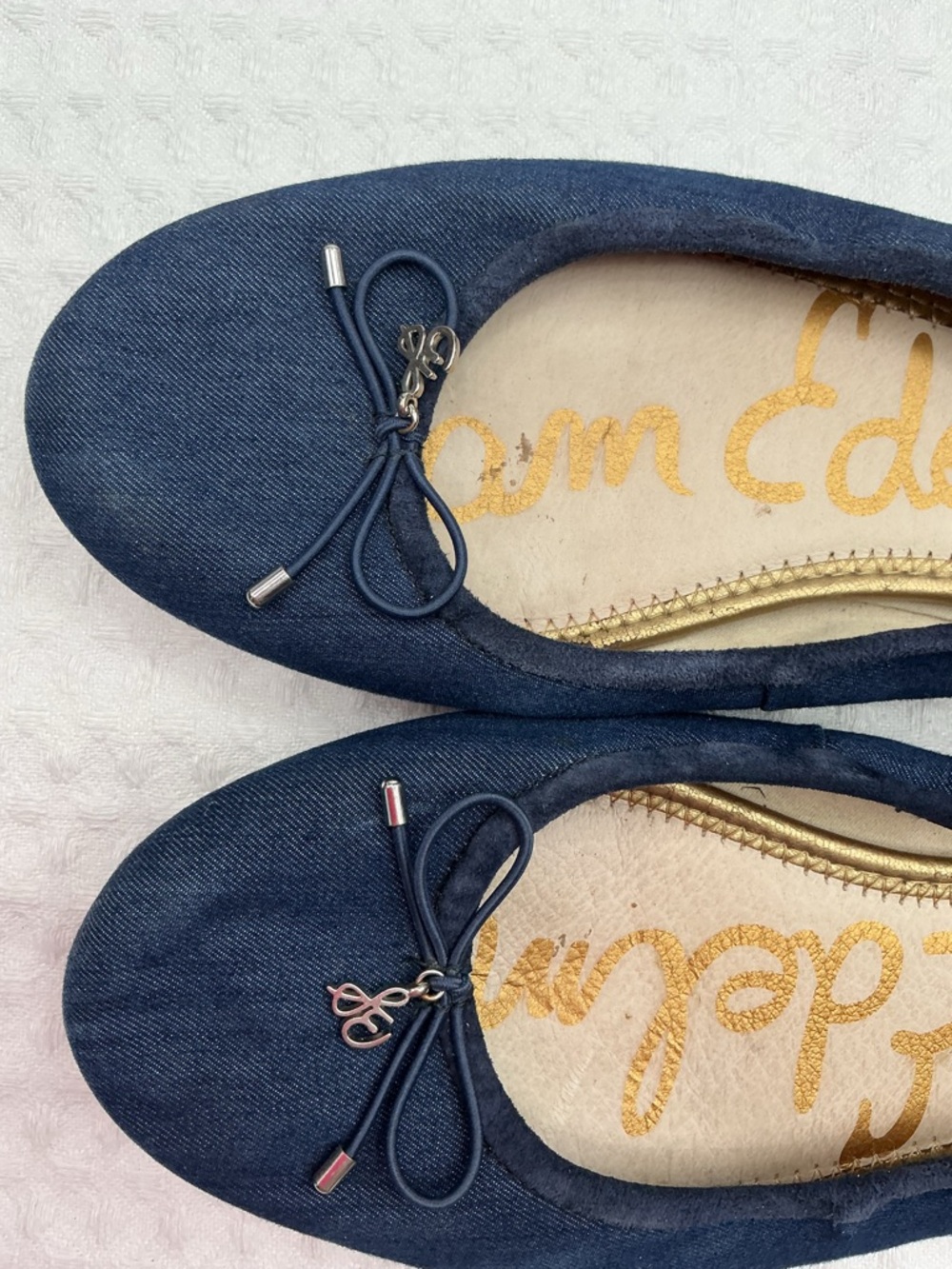 Sam Edelman Navy Bow Ballet Flats - Picture 3 of 8
